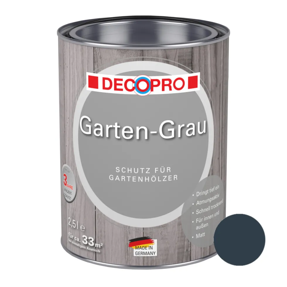 DECOPRO Garten-Grau 2,5 Liter in Anthrazit, matt