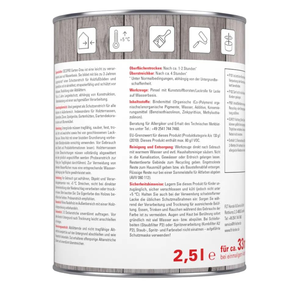 DECOPRO Garten-Grau 2,5 Liter in Anthrazit, matt