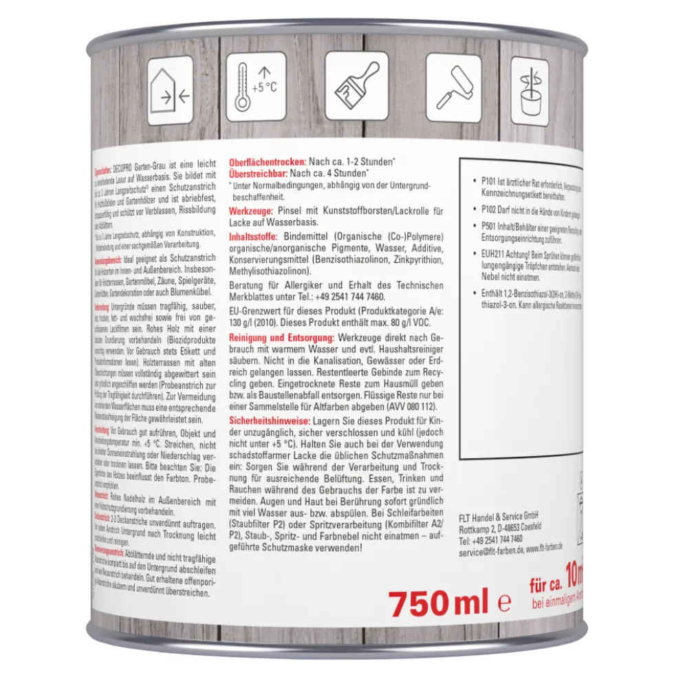 DECOPRO Garten-Grau 750 ml in Anthrazit, matt