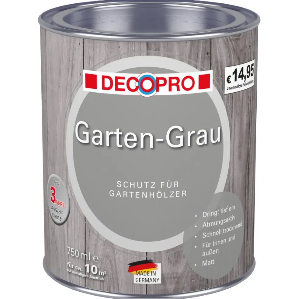 DECOPRO Garten-Grau 750 ml in Grau, matt