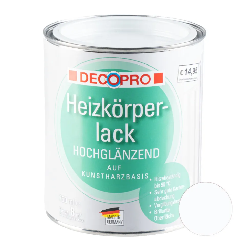 DECOPRO Heizkörperlack 750 ml weiß hochglänzend