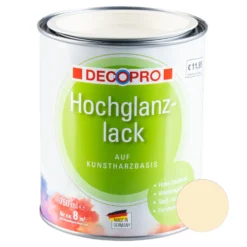 DECOPRO Hochglanzlack hellelfenbein RAL 1015 für innen und außen