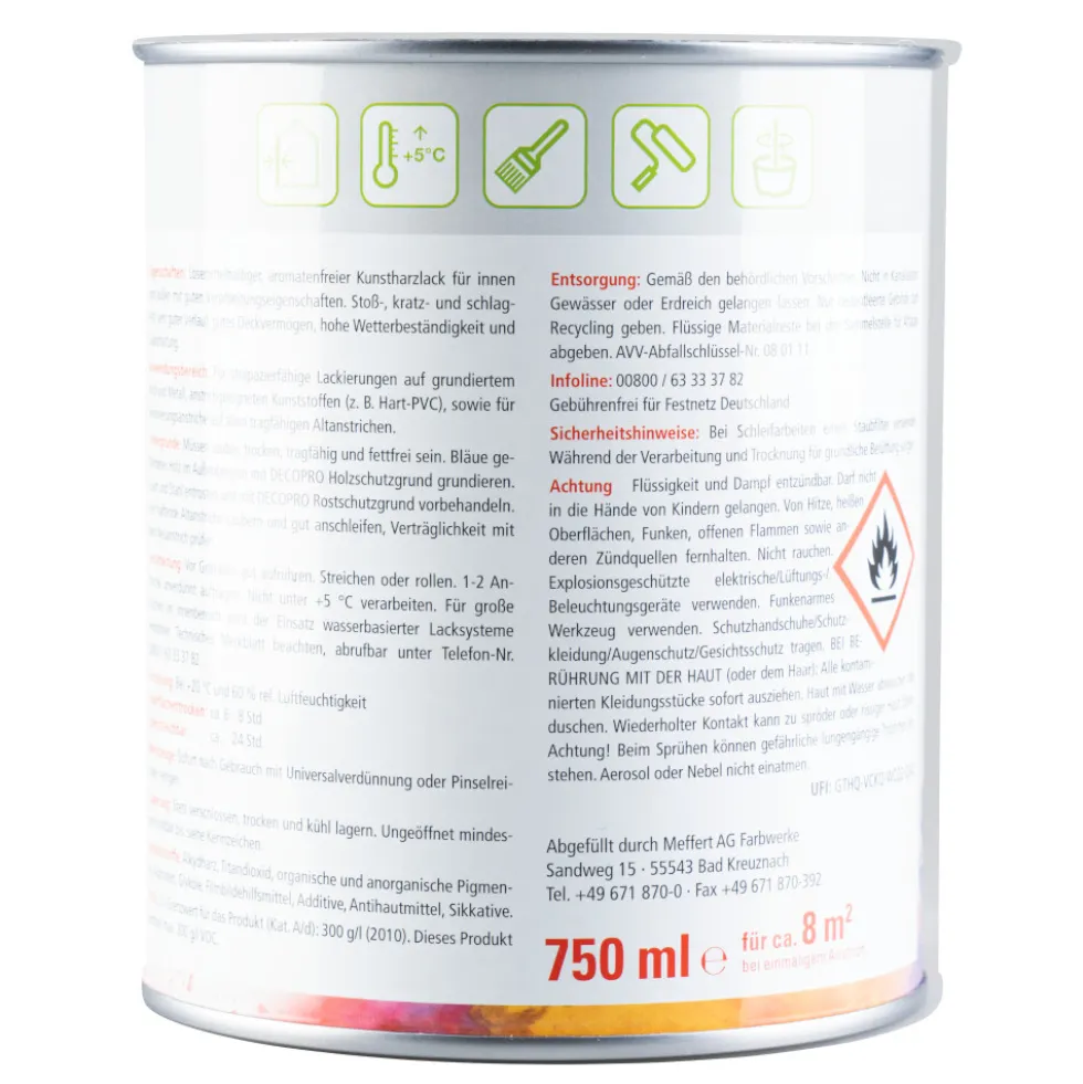 DECOPRO Hochglanzlack 750 ml enzianblau