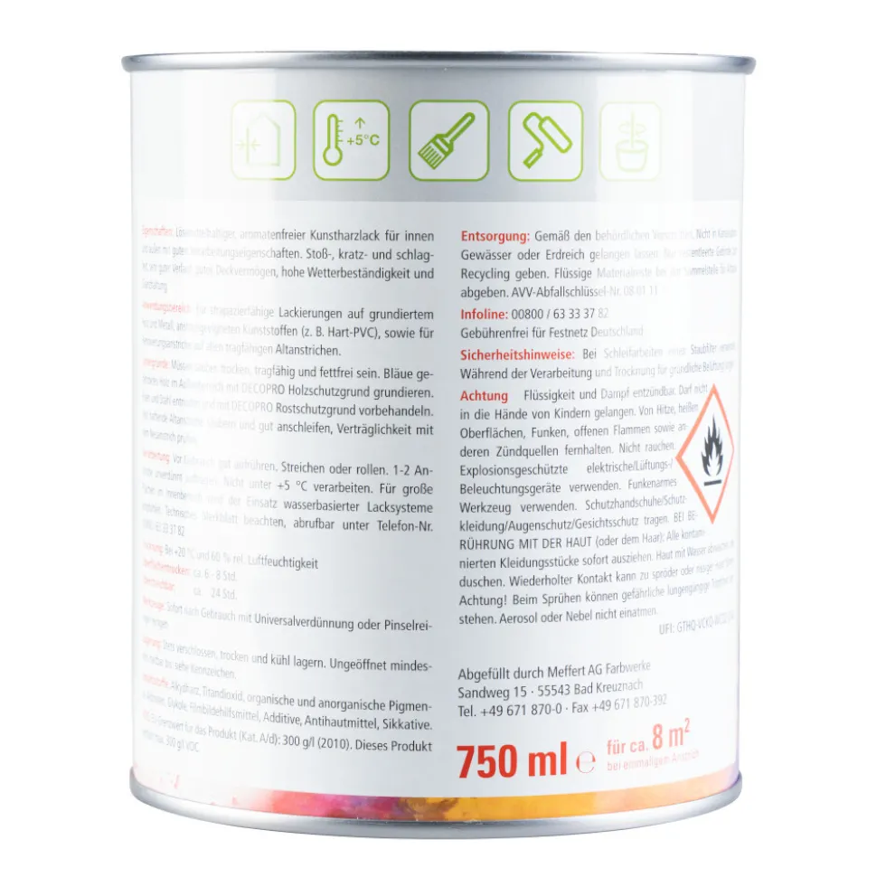 DECOPRO Hochglanzlack 750 ml silbergrau