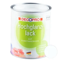 DECOPRO Hochglanzlack reinweiß RAL 9010 für innen und außen