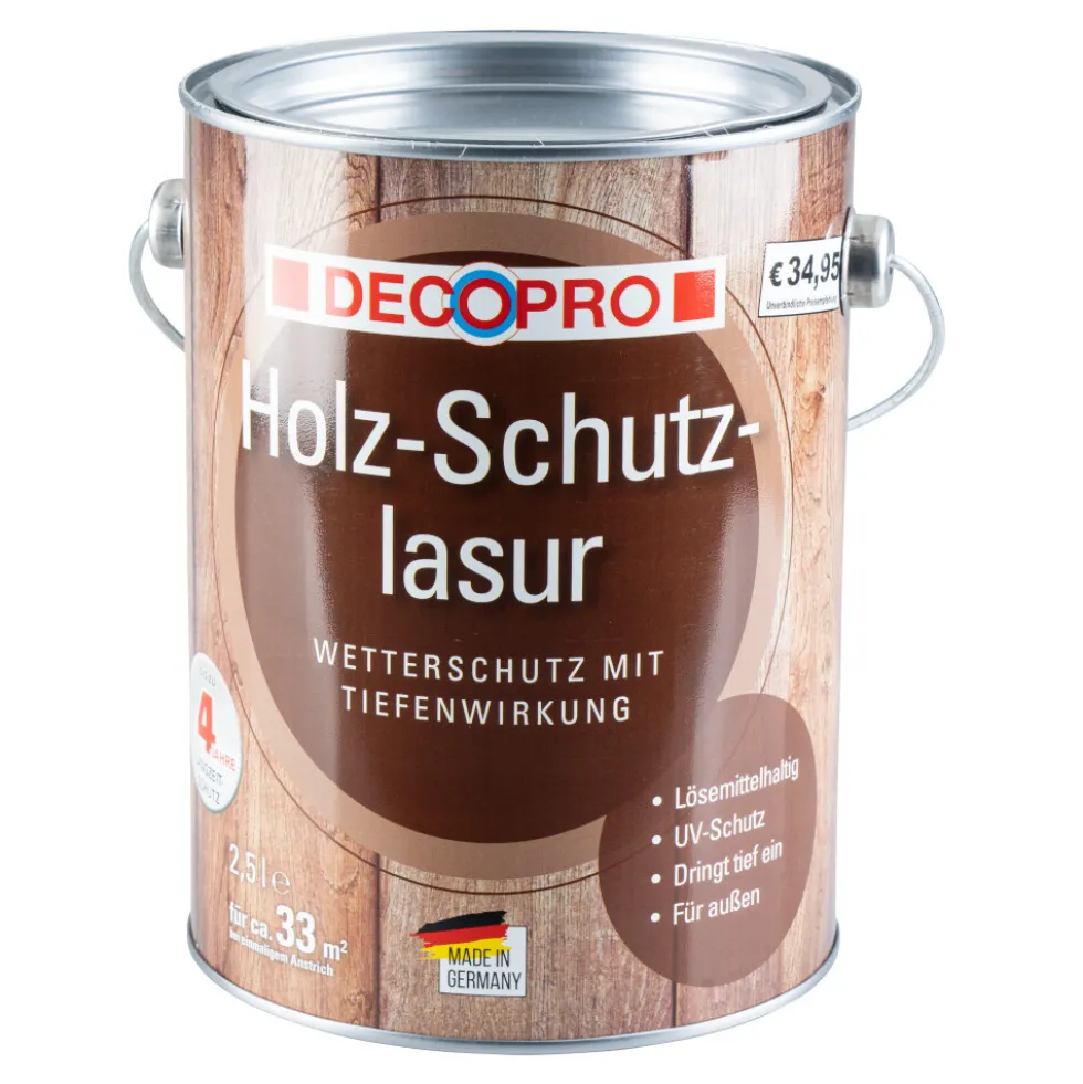 DECOPRO Holz-Schutzlasur ebenholz seidenglänzend 2,5 Liter