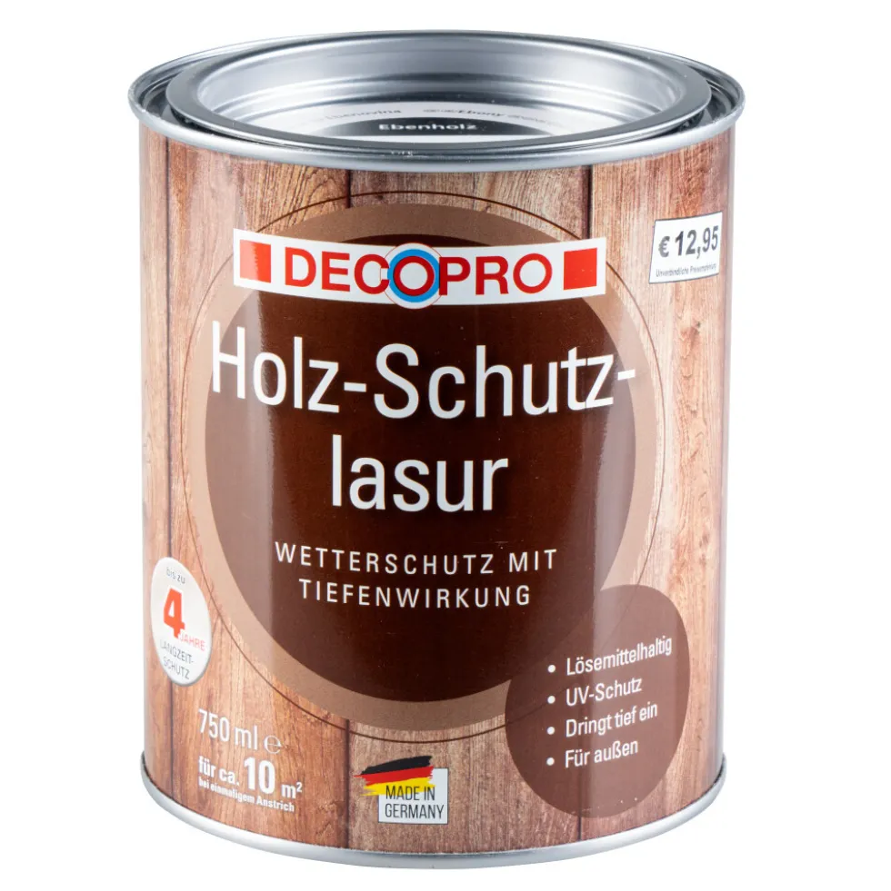 DECOPRO Holz-Schutzlasur seidenglänzend in ebenholz für außen