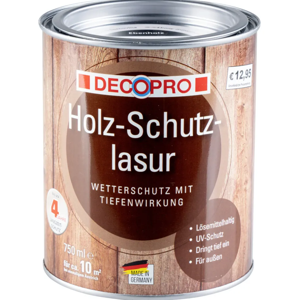 DECOPRO Holz-Schutzlasur seidenglänzend in palisander für außen