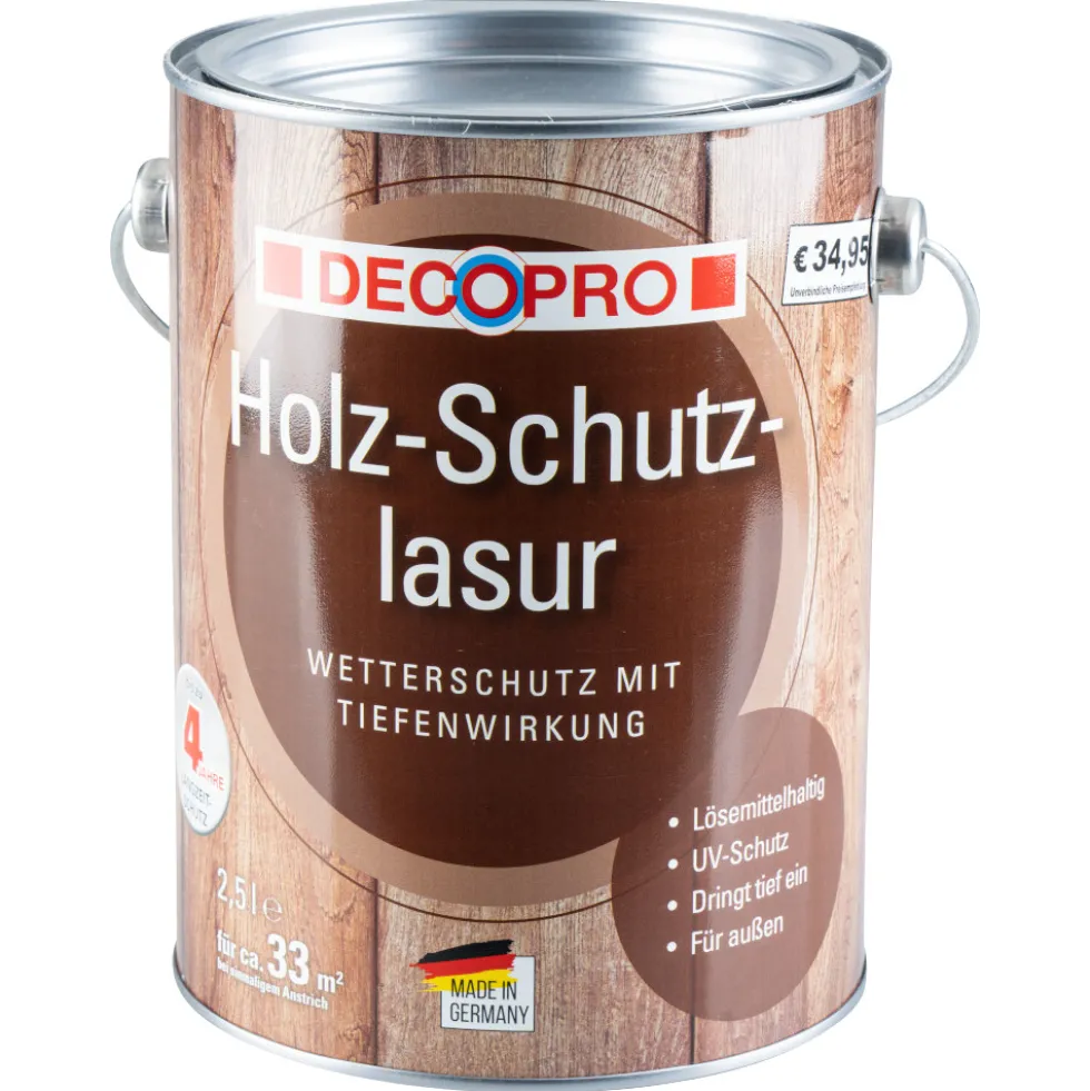 DECOPRO Holz-Schutzlasur seidenglänzend eiche 2,5 Liter