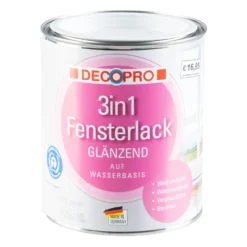DECOPRO 3in1 Fensterlack weiß glänzend für innen und außen