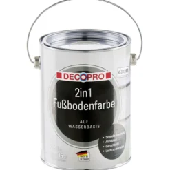 DECOPRO 2in1 Fußbodenfarbe 2,5 Liter in Kieselgrau