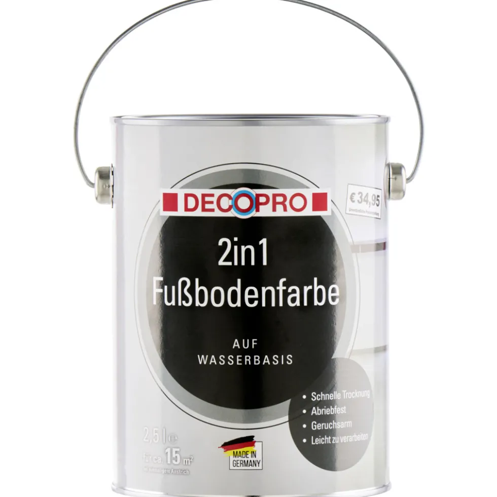 DECOPRO 2in1 Fußbodenfarbe 2,5 Liter in Silbergrau