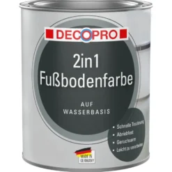 DECOPRO 2in1 Fußbodenfarbe 750 ml in Kieselgrau