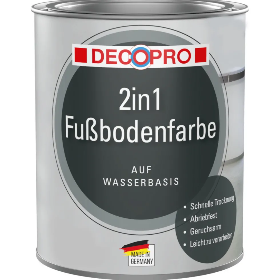 DECOPRO 2in1 Fußbodenfarbe 750 ml in Kieselgrau