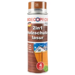 DECOPRO 2in1 Holzschutzlasur-Spray teak 500 ml