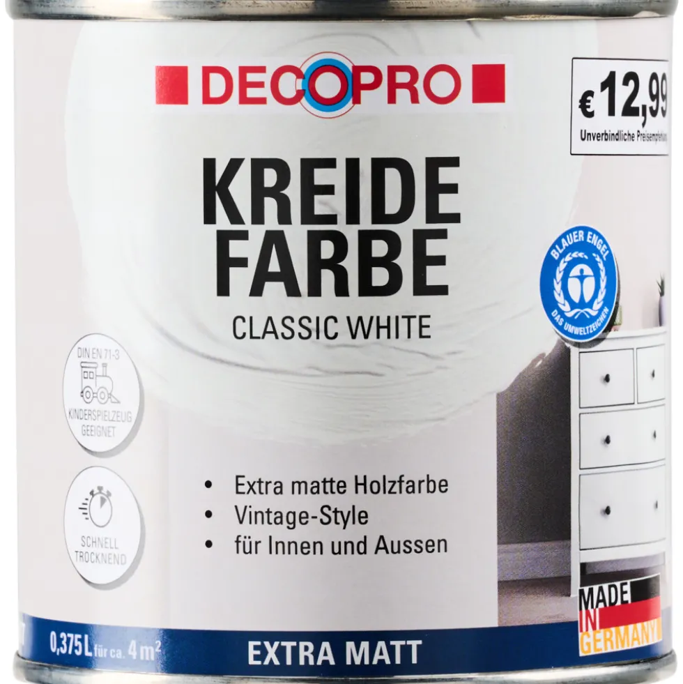 DECOPRO Kreidefarbe 375 ml classic white, matt