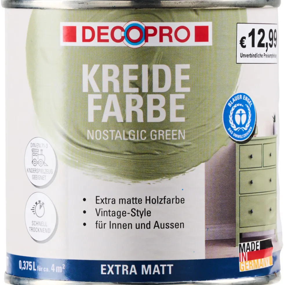 DECOPRO Kreidefarbe 375 ml nostalgic green, matt