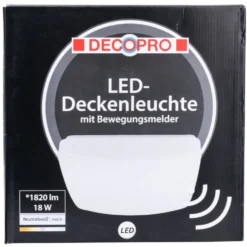 DECOPRO LED-Wand- und Deckenleuchte neutralweiß mit Bewegungsmelder