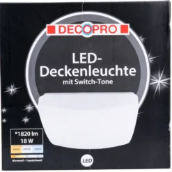 DECOPRO LED-Wand- und Deckenleuchte eckig mit Sternenhimmel 18 W
