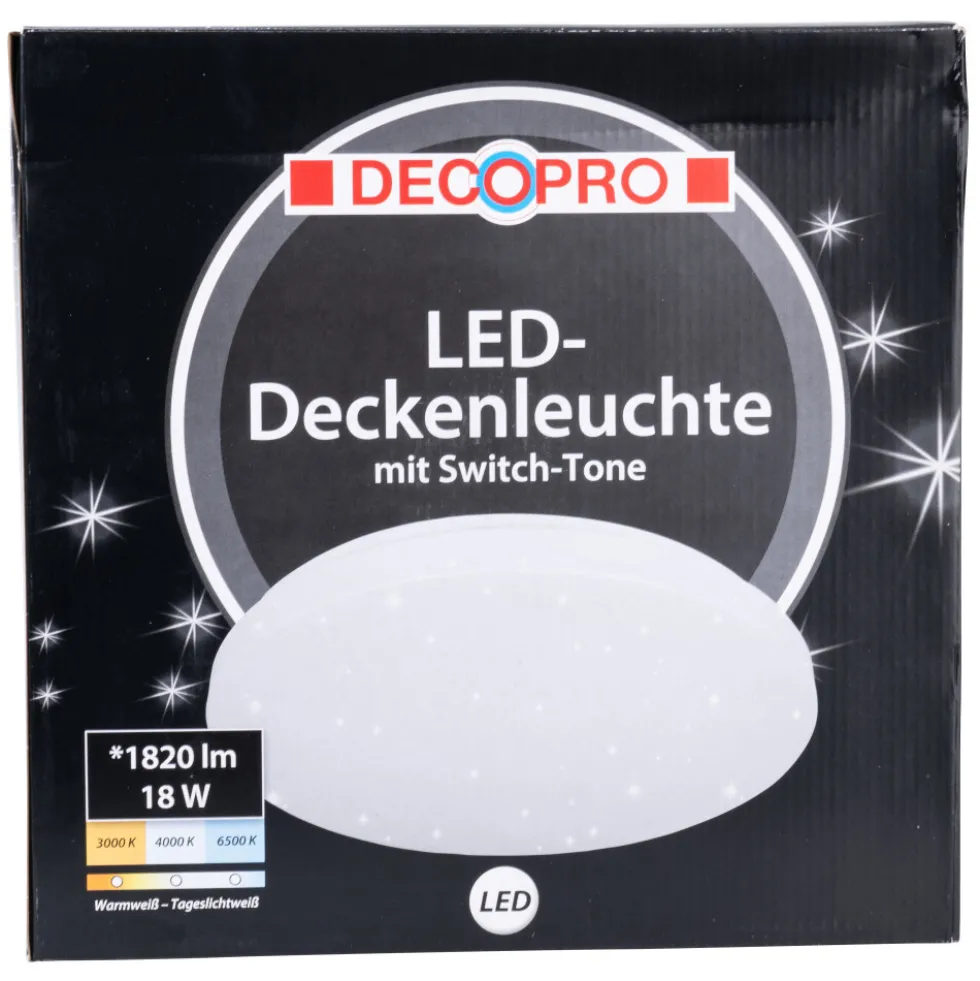 DECOPRO LED-Wand- und Deckenleuchte 31 cm Sternenhimmel 18 W