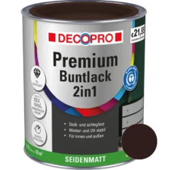 DECOPRO Premium 2in1 Buntlack 750 ml schokoladenbraun, seidenmatt