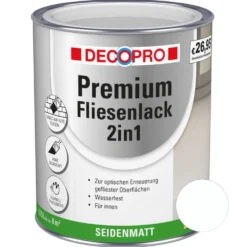DECOPRO Premium 2in1 Fliesenlack 750 ml in Weiß, seidenmatt