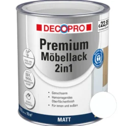 DECOPRO Premium 2in1 Möbellack 750 ml in Weiß, matt