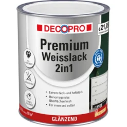 DECOPRO Premium 2in1 Weißlack 750 ml in Reinweiß, glänzend RAL 9010