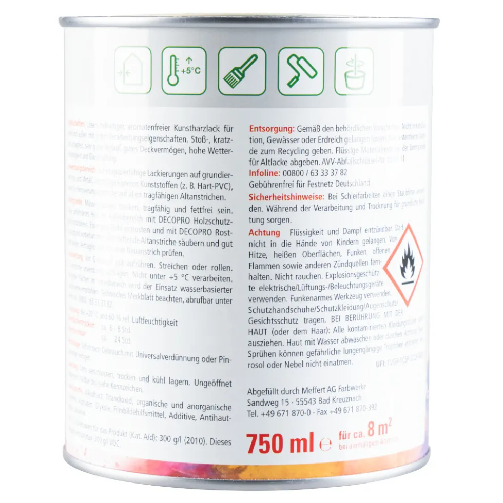 DECOPRO Seidenglanzlack hellelfenbein RAL 1015 für innen und außen