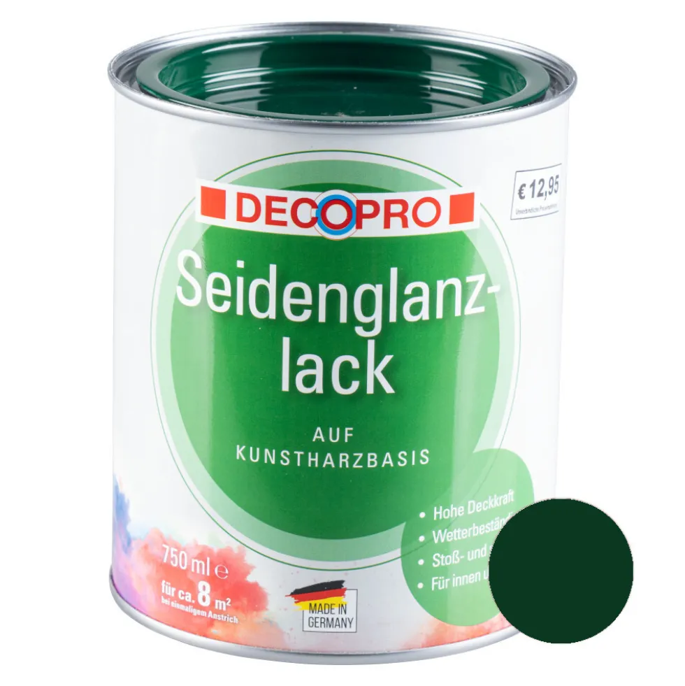 DECOPRO Seidenglanzlack moosgrün RAL 6005 für innen und außen