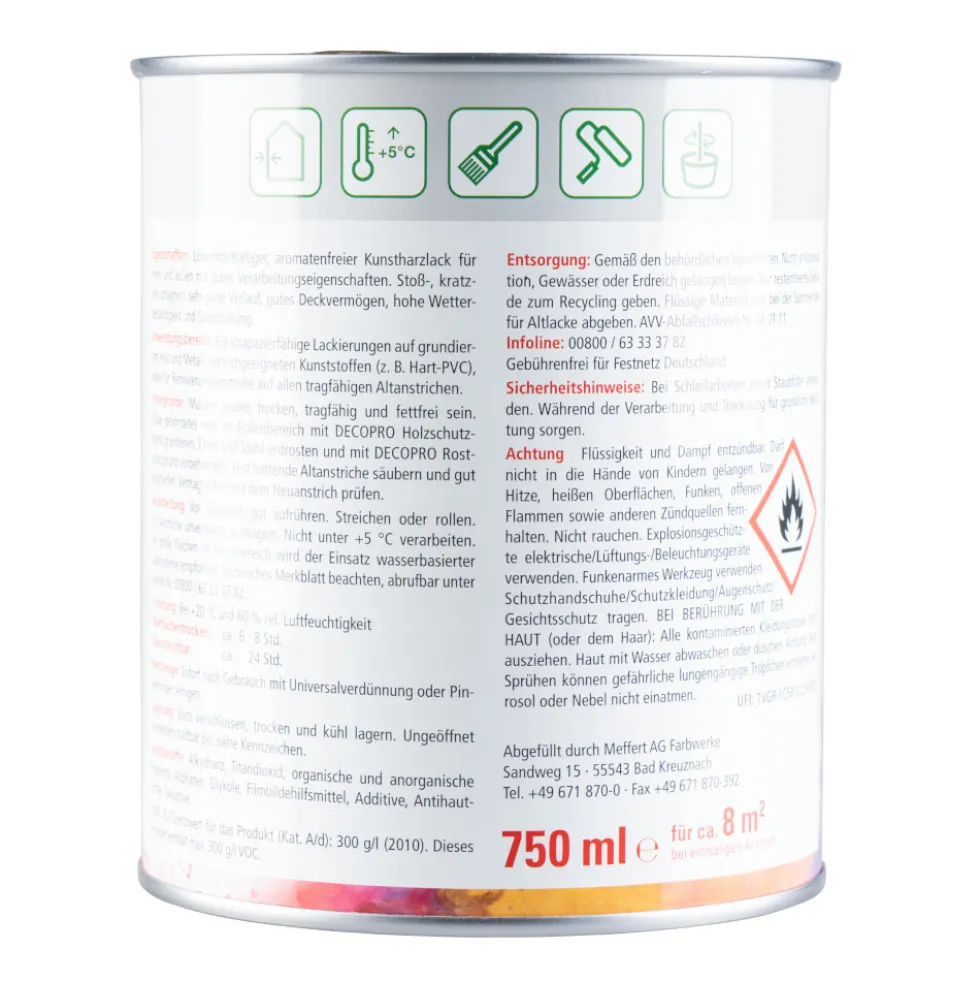 DECOPRO Seidenglanzlack nussbraun RAL 8011 für innen und außen