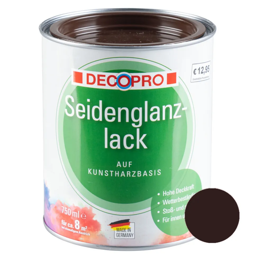 DECOPRO Seidenglanzlack schokoladenbraun RAL 8017 für innen und außen