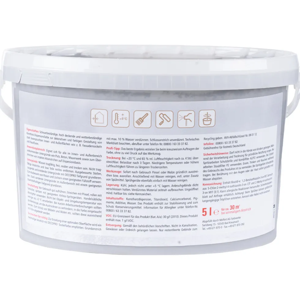 DECOPRO Sockelfarbe 5 Liter in anthrazit