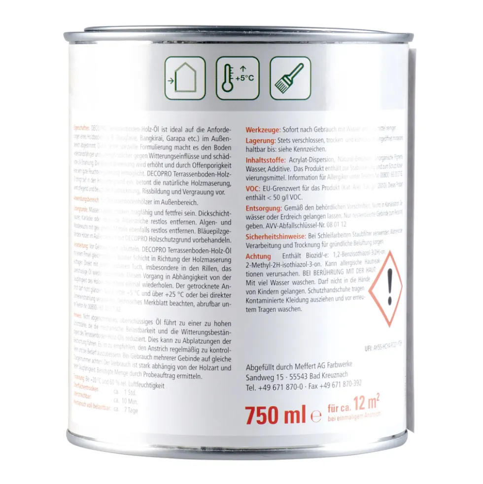 DECOPRO Terrassenboden-Holz-Öl 750 ml, douglasie