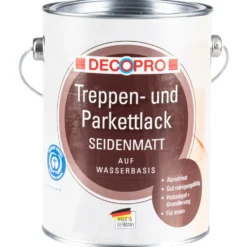DECOPRO Treppen- und Parkettlack 2,5 Liter seidenmatt farblos