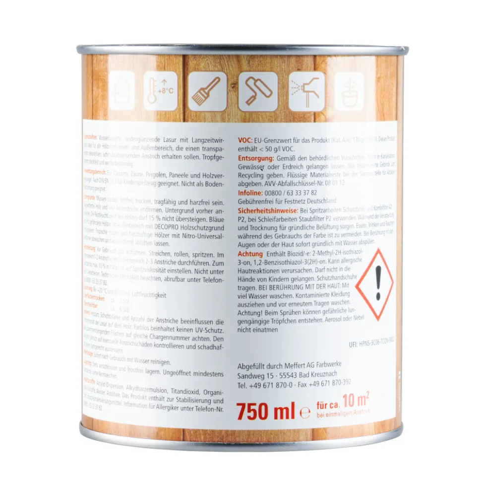 DECOPRO Universal-Lasur 750 ml weiß
