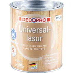 DECOPRO Universal-Lasur seidenglänzend in nussbaum für innen und außen
