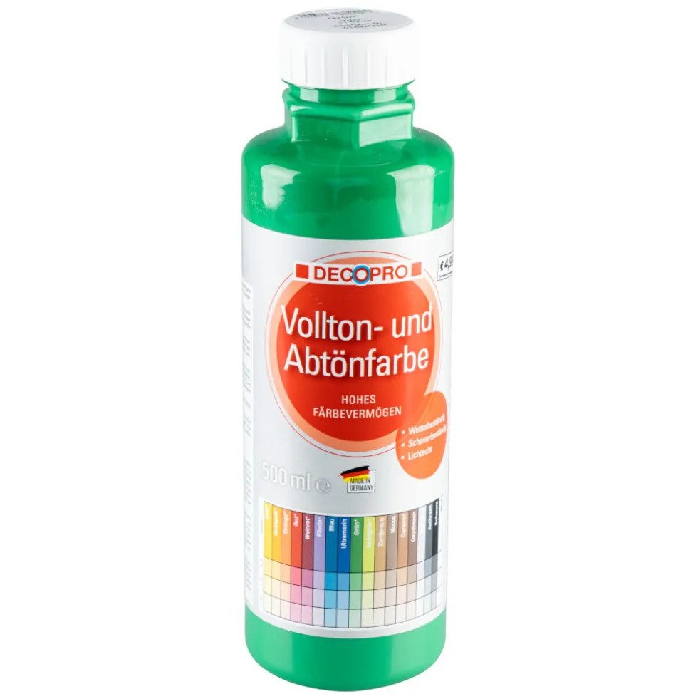 DECOPRO Vollton und Abtönfarbe 500 ml grün innen und außen