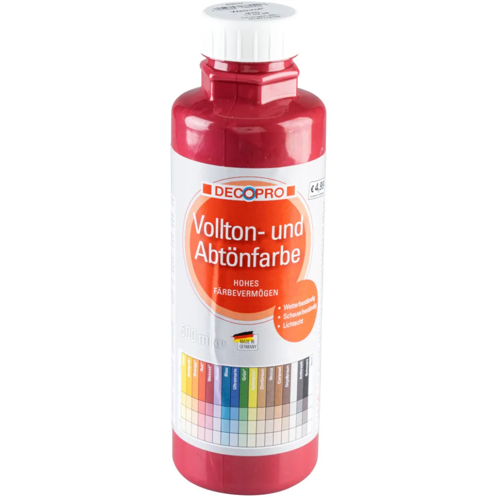 DECOPRO Vollton und Abtönfarbe 500 ml weinrot innen und außen