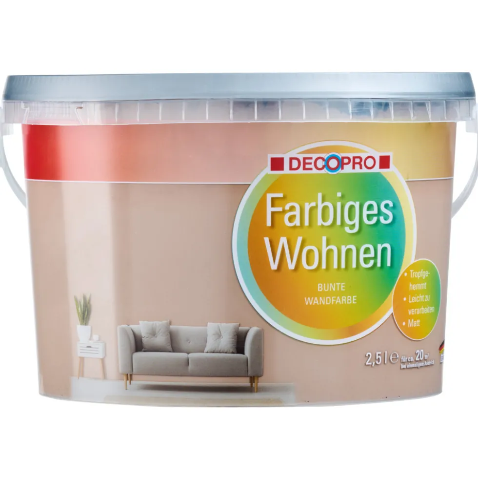DECOPRO Wandfarbe 2,5 Liter cappuccino matt