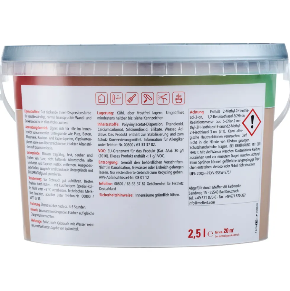 DECOPRO Wandfarbe 2,5 Liter cappuccino matt