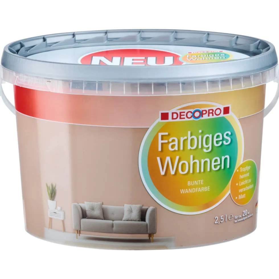 DECOPRO Wandfarbe 2,5 Liter cappuccino matt