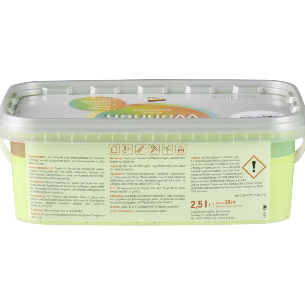 DECOPRO Wandfarbe 2,5 Liter jade matt