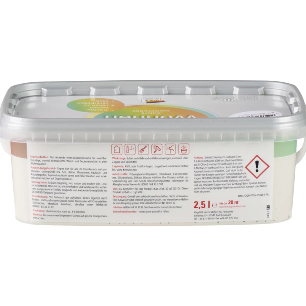 DECOPRO Wandfarbe 2,5 Liter kiesel matt