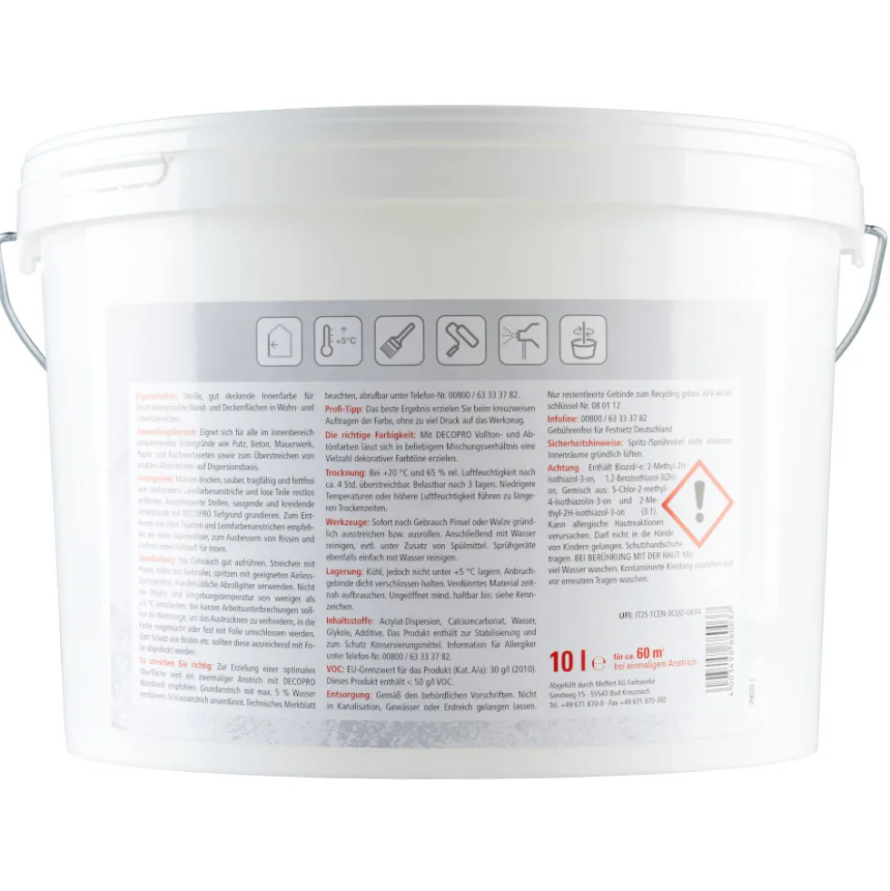 DECOPRO Wandweiß 10 Liter stumpfmatt
