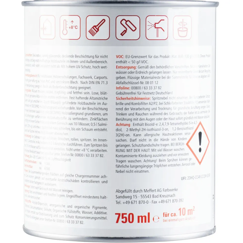 DECOPRO Wetterschutzfarbe dunkelbraun seidenglänzend 750 ml