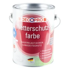 DECOPRO Wetterschutzfarbe weiß seidenglänzend 2,5 Liter