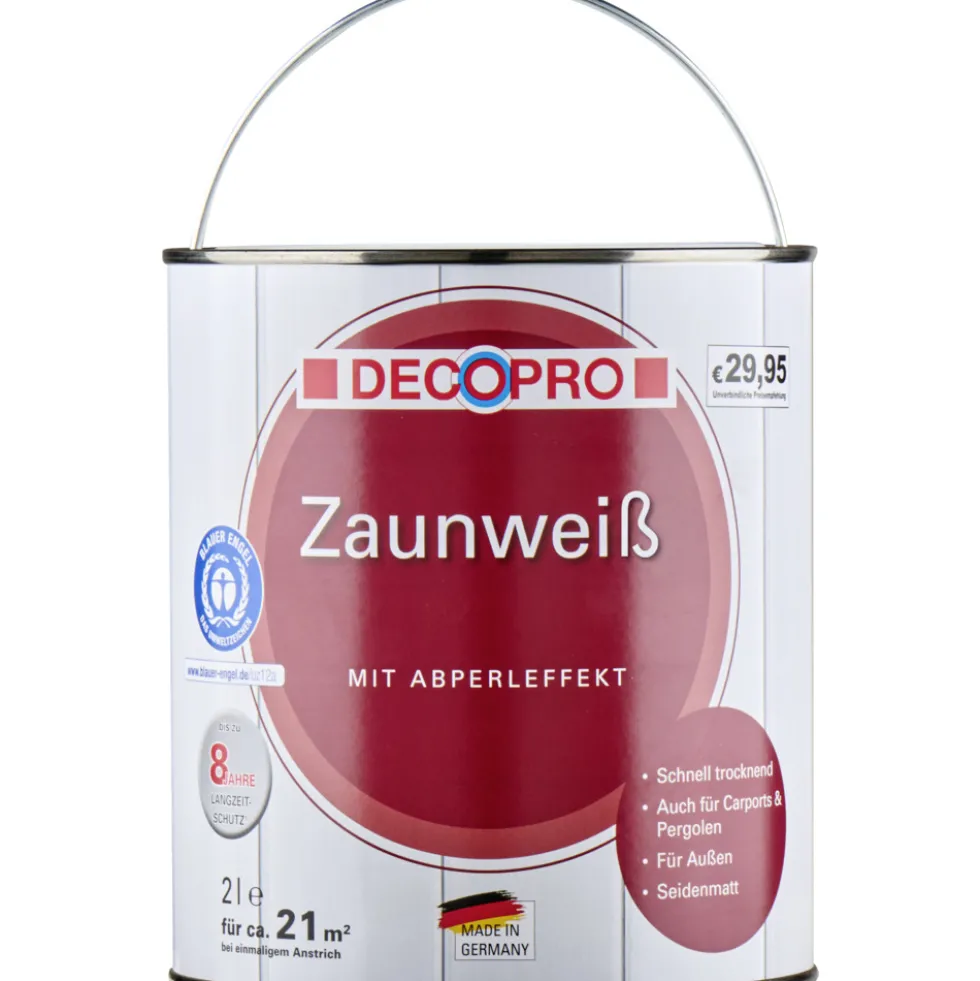 DECOPRO Zaunweiß 2 Liter, seidenmatt