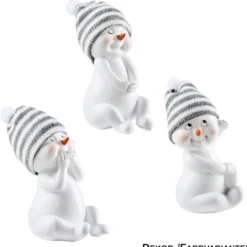 Dekofigur Schneemann mit Strickmütze ca. 13 cm Polyresin Designauswahl
