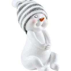 Dekofigur Schneemann mit Strickmütze ca. 13 cm Polyresin Designauswahl